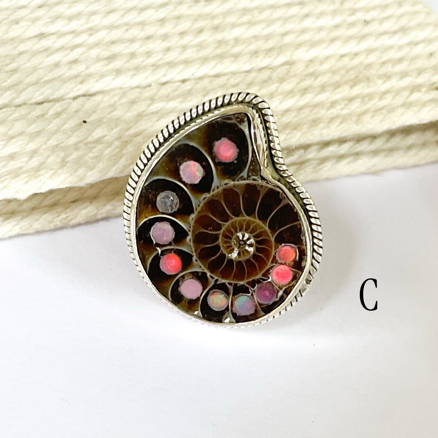 Galaxy Inlay Nautilus Shell Ring & Pendants - Solid Sterling Silver