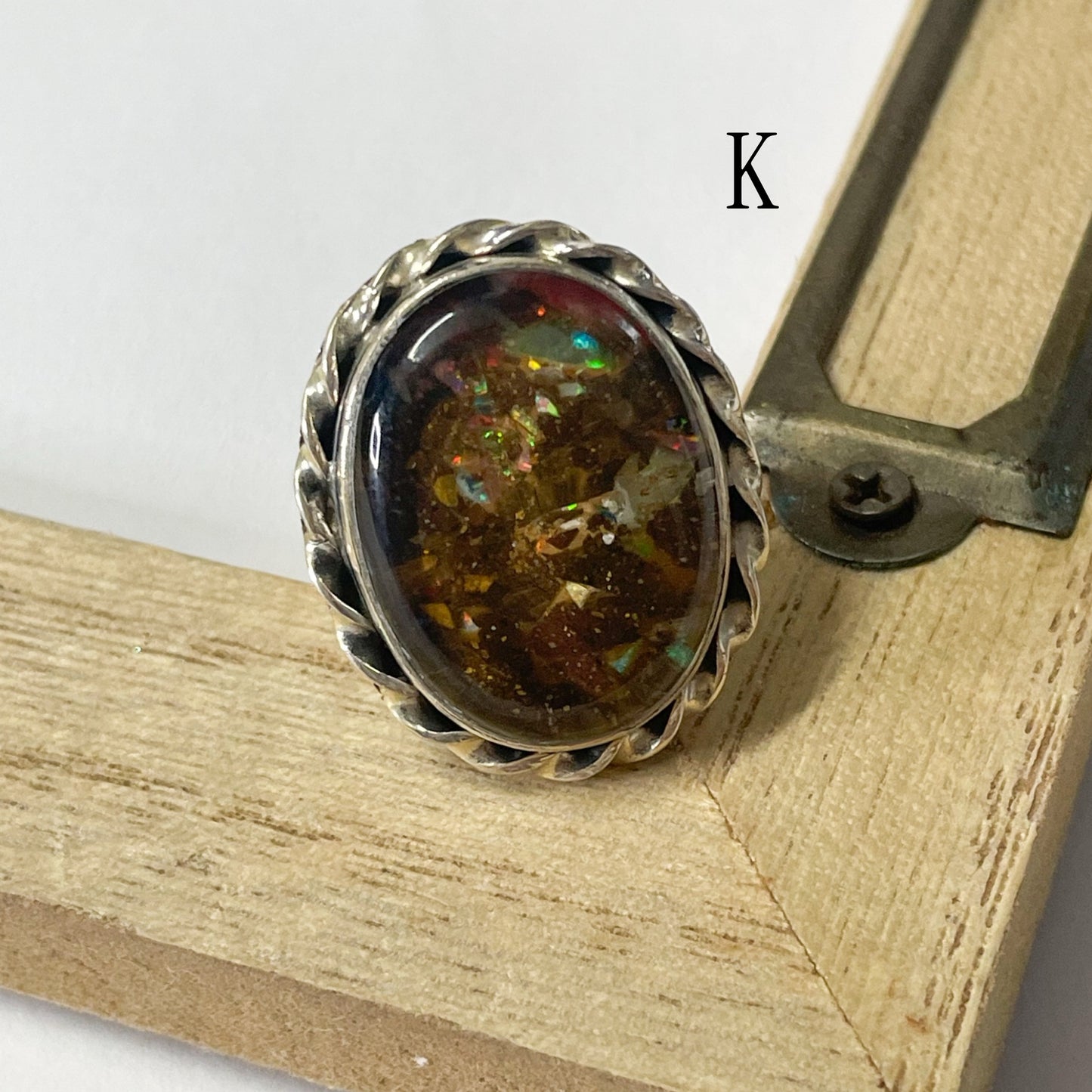 Boulder Opal Composite Ring & Pendant - Solid Sterling Silver