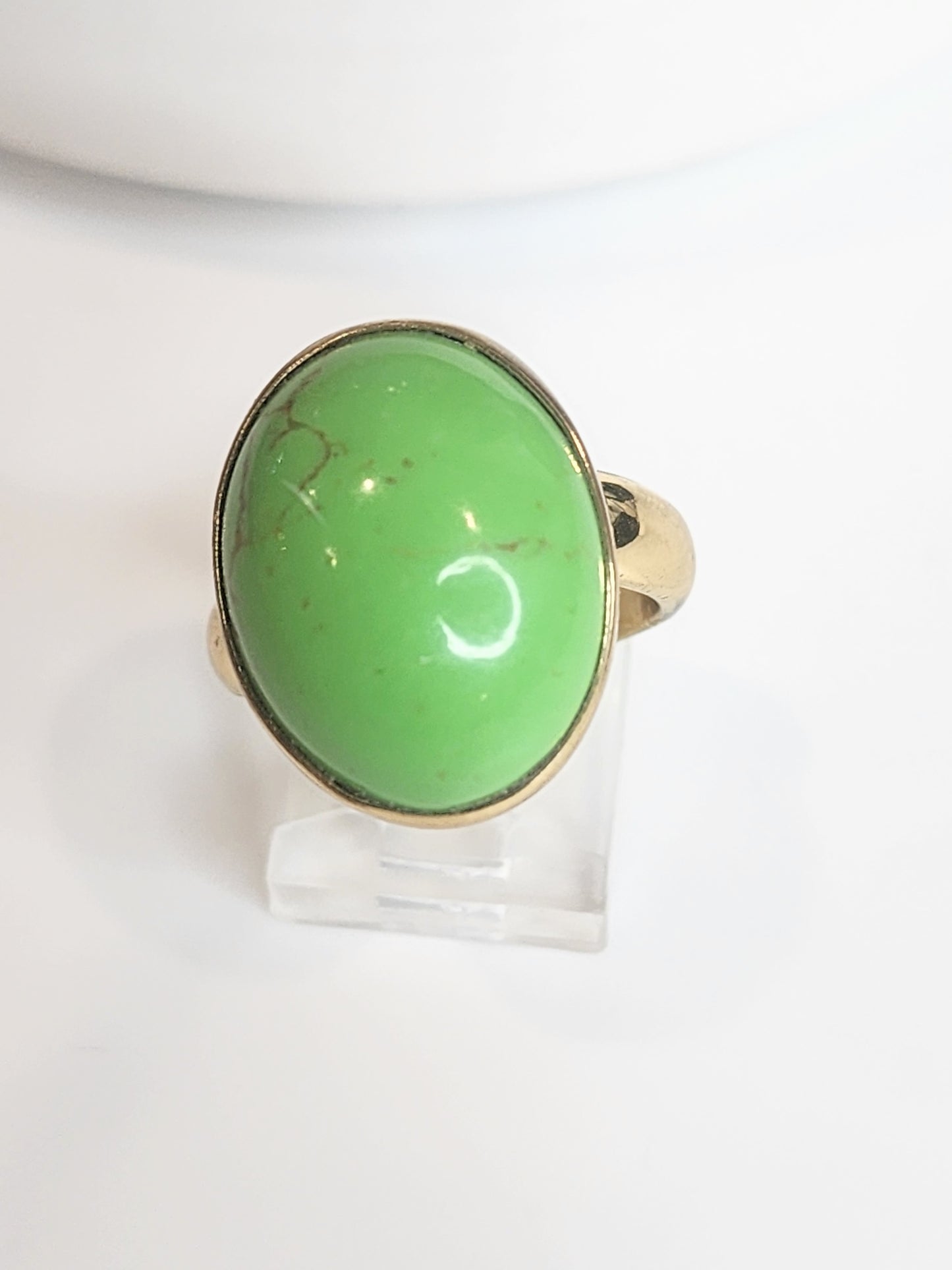 Green Turquoise Adjustable Ring - Alchemia