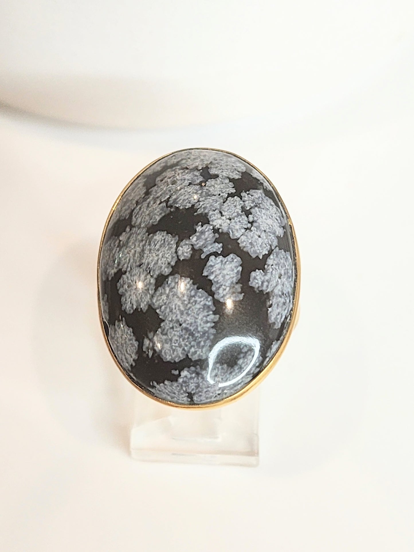 Snowflake Obsidian Ring - Alchemia