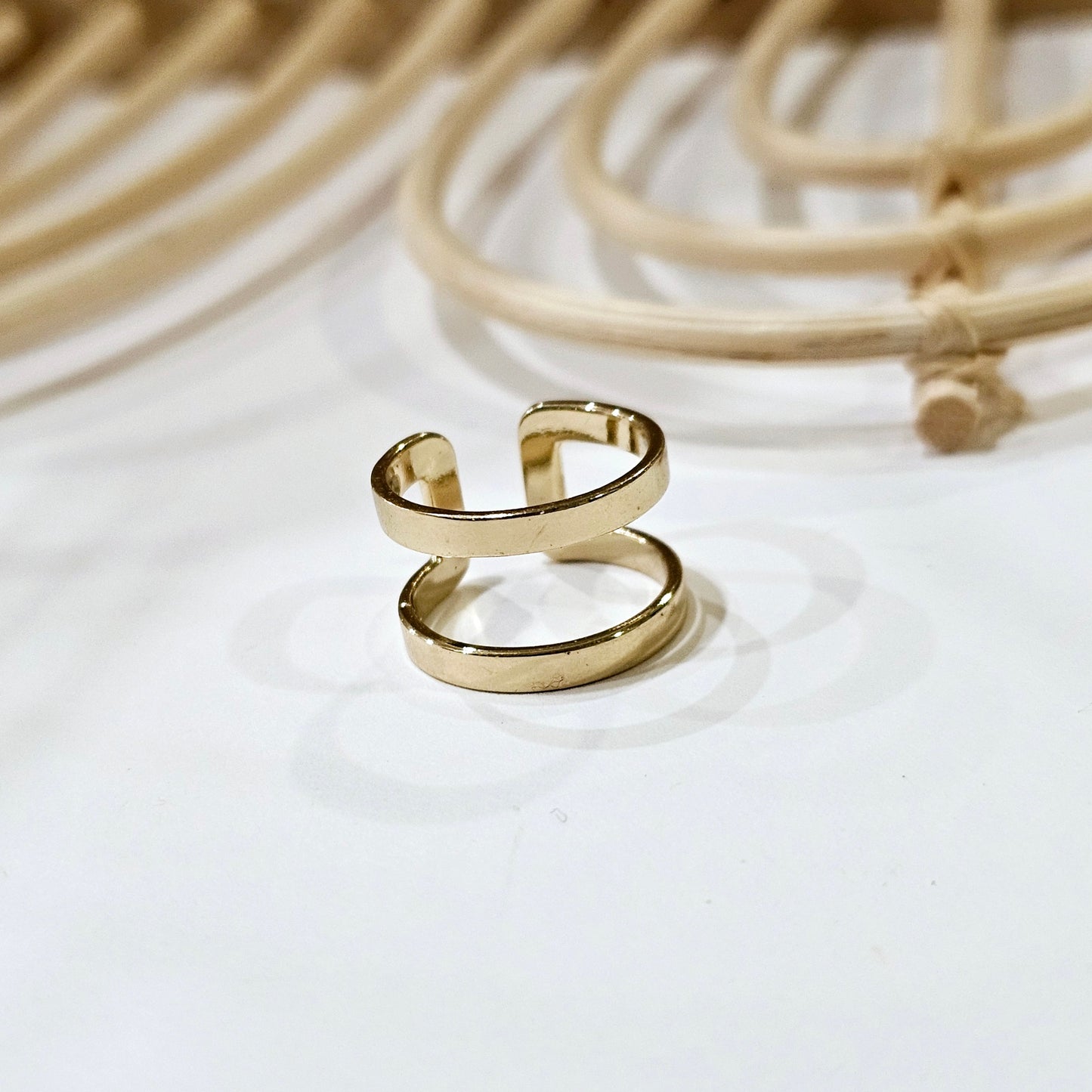 Double Bar Midi Ring - Both Metals