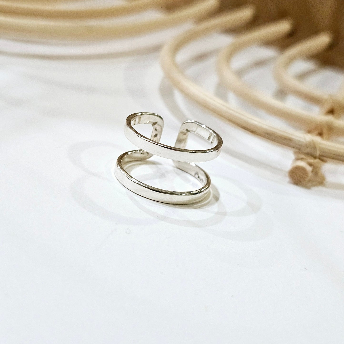 Double Bar Midi Ring - Both Metals