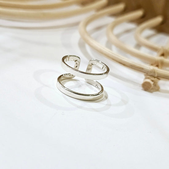 Double Bar Midi Ring - Both Metals