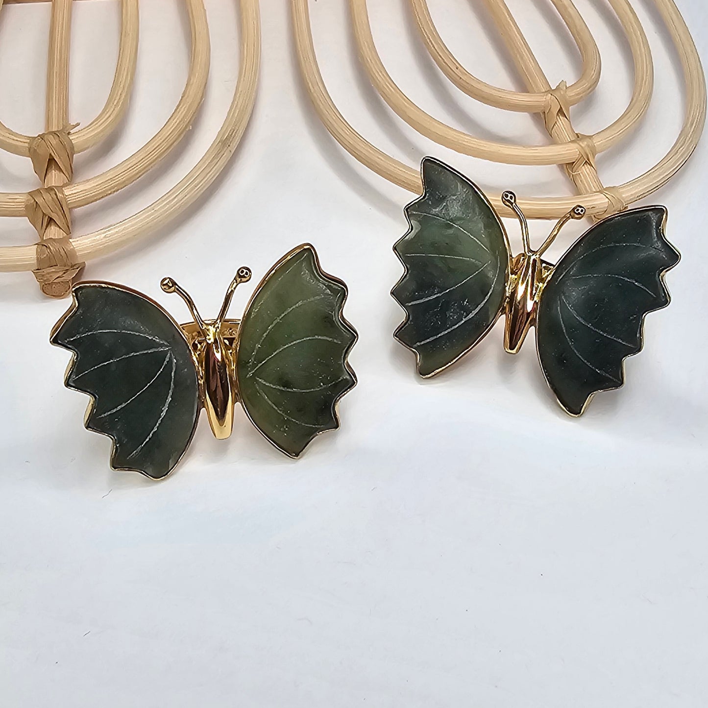 Jade Butterfly Ring - Alchemia Gold