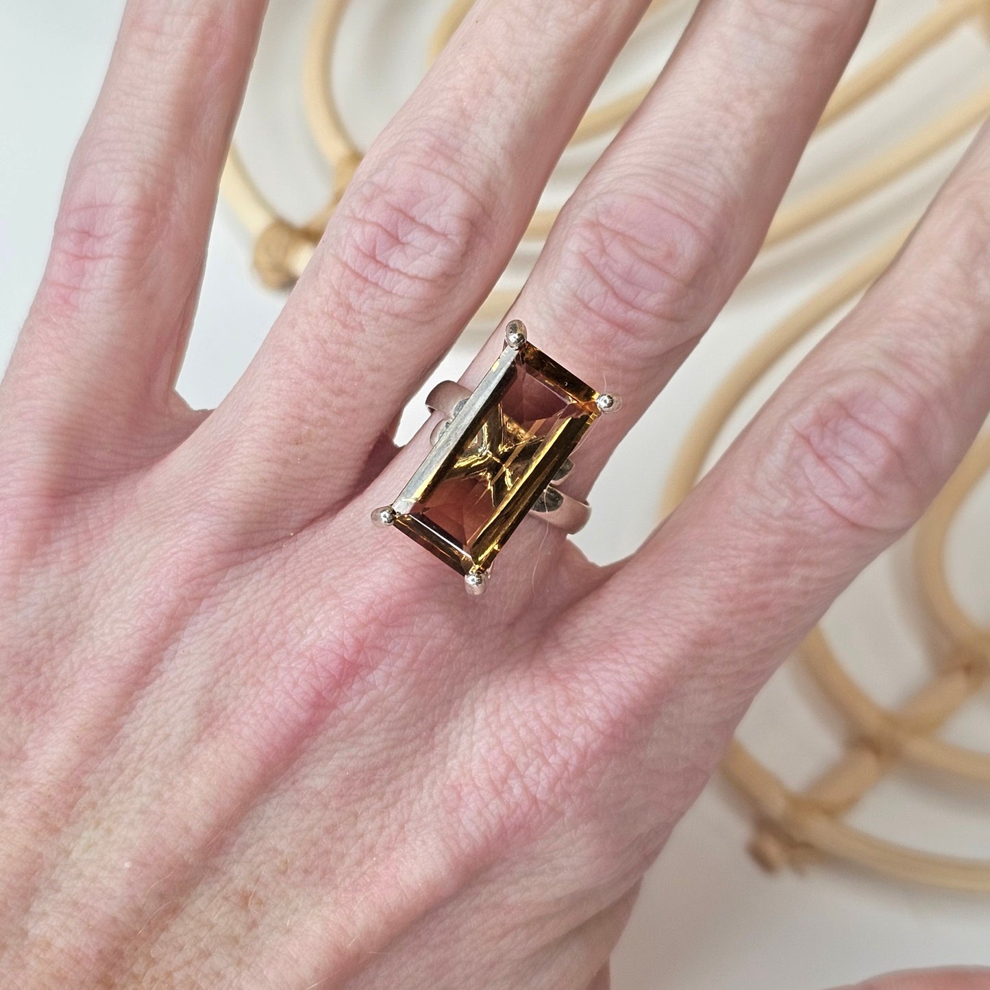 Zultanite Rectangle Ring - Solid Sterling Silver