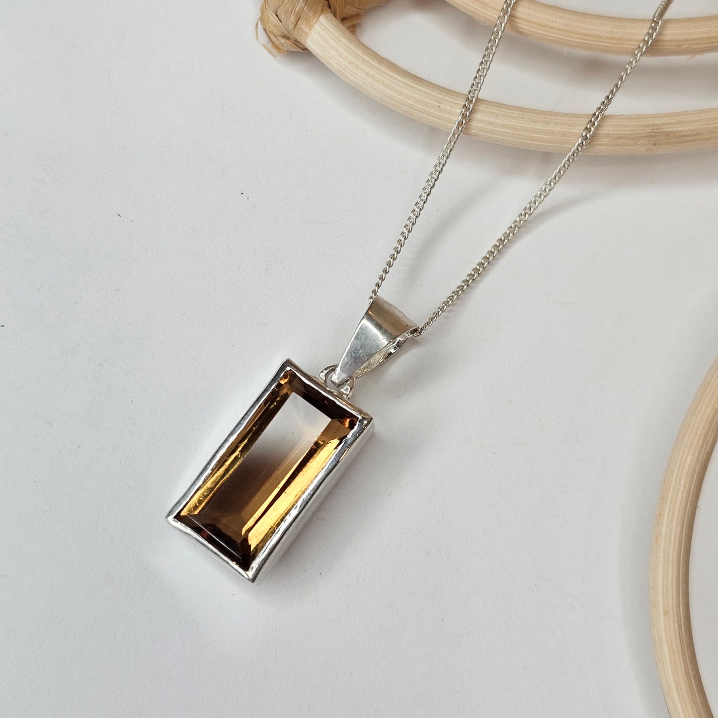 Zultanite Rectangle Pendant - Solid Sterling Silver