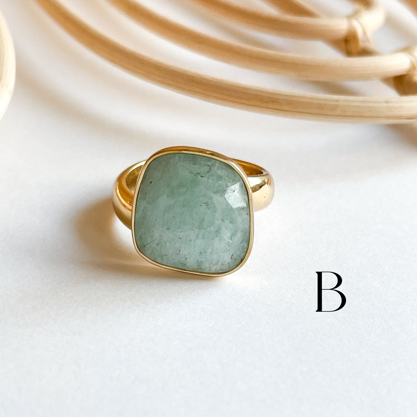 Freeform Faceted Amazonite Ring - Alchemia