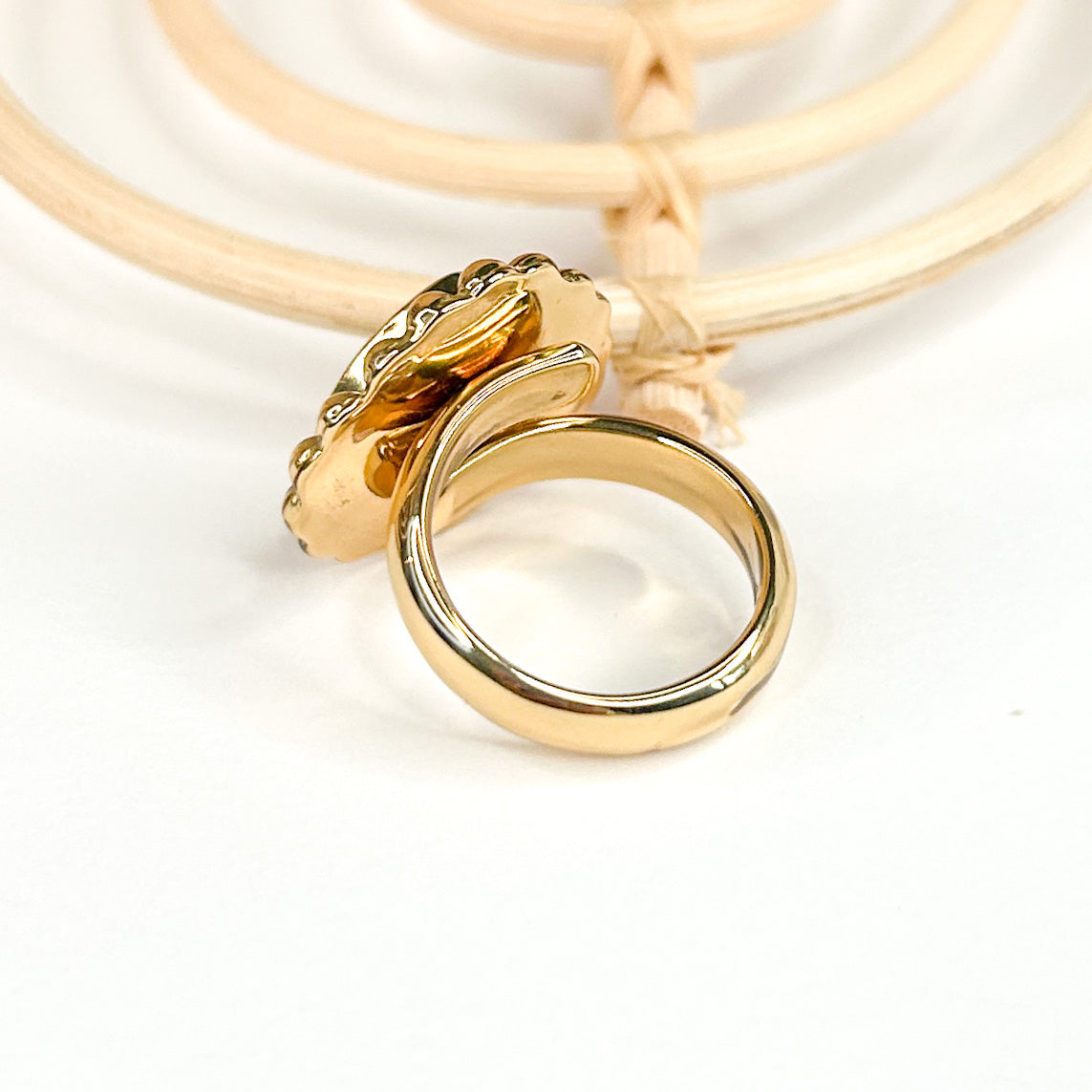 Serpentine  Heart Adjustable Ring - Alchemia Gold