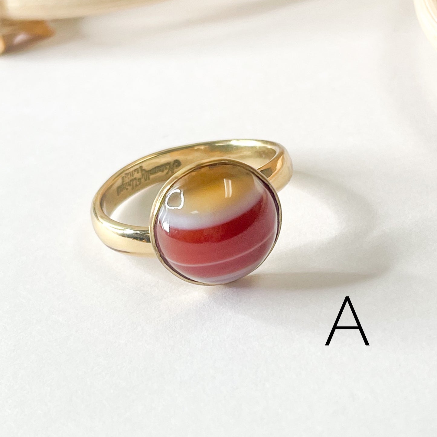 Red Sardonyx Polka Dot Ring - Alchemia