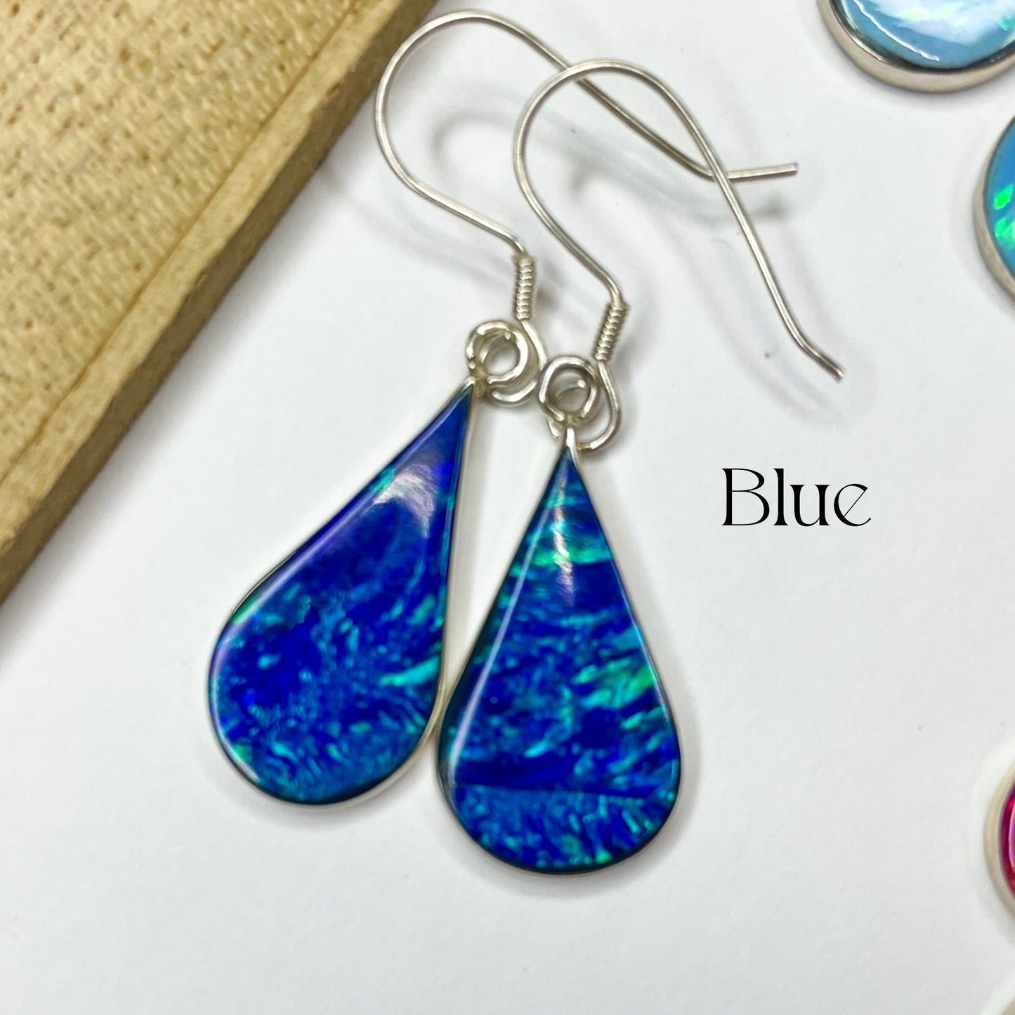 Teardrop Opal Dangle Earrings - SSS
