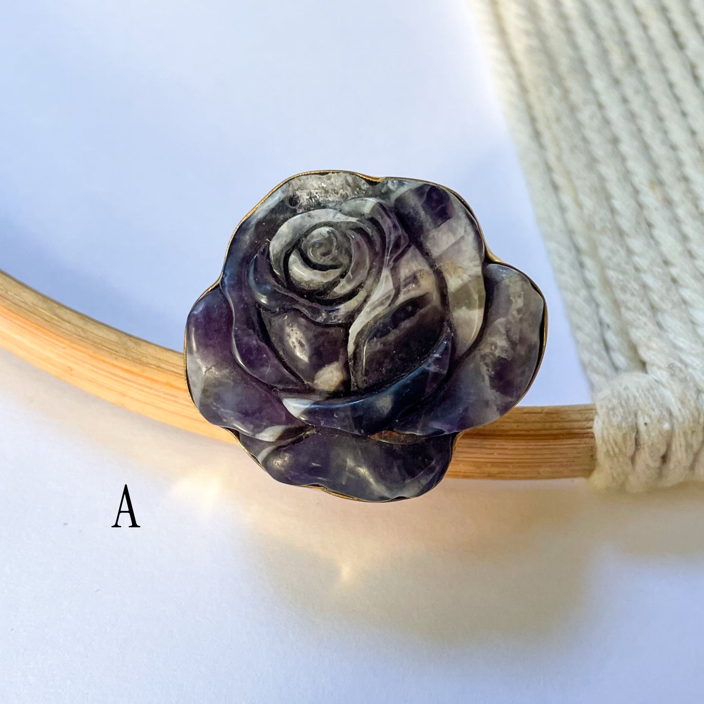 Chevron Amethyst Rose Ring - Alchemia Gold