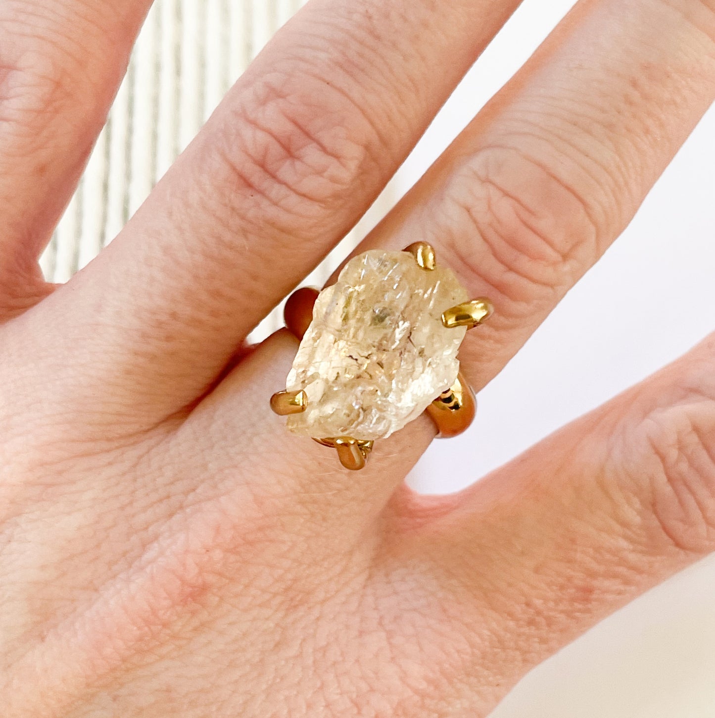 Raw Quartz Prong Ring - Alchemia Gold
