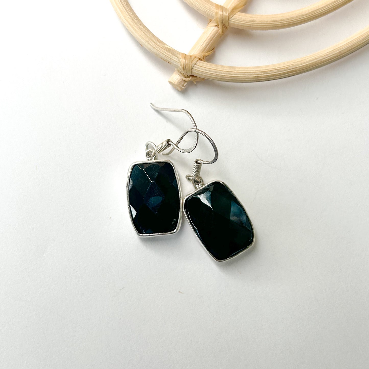Black Onyx Dangles - Solid Sterling Silver