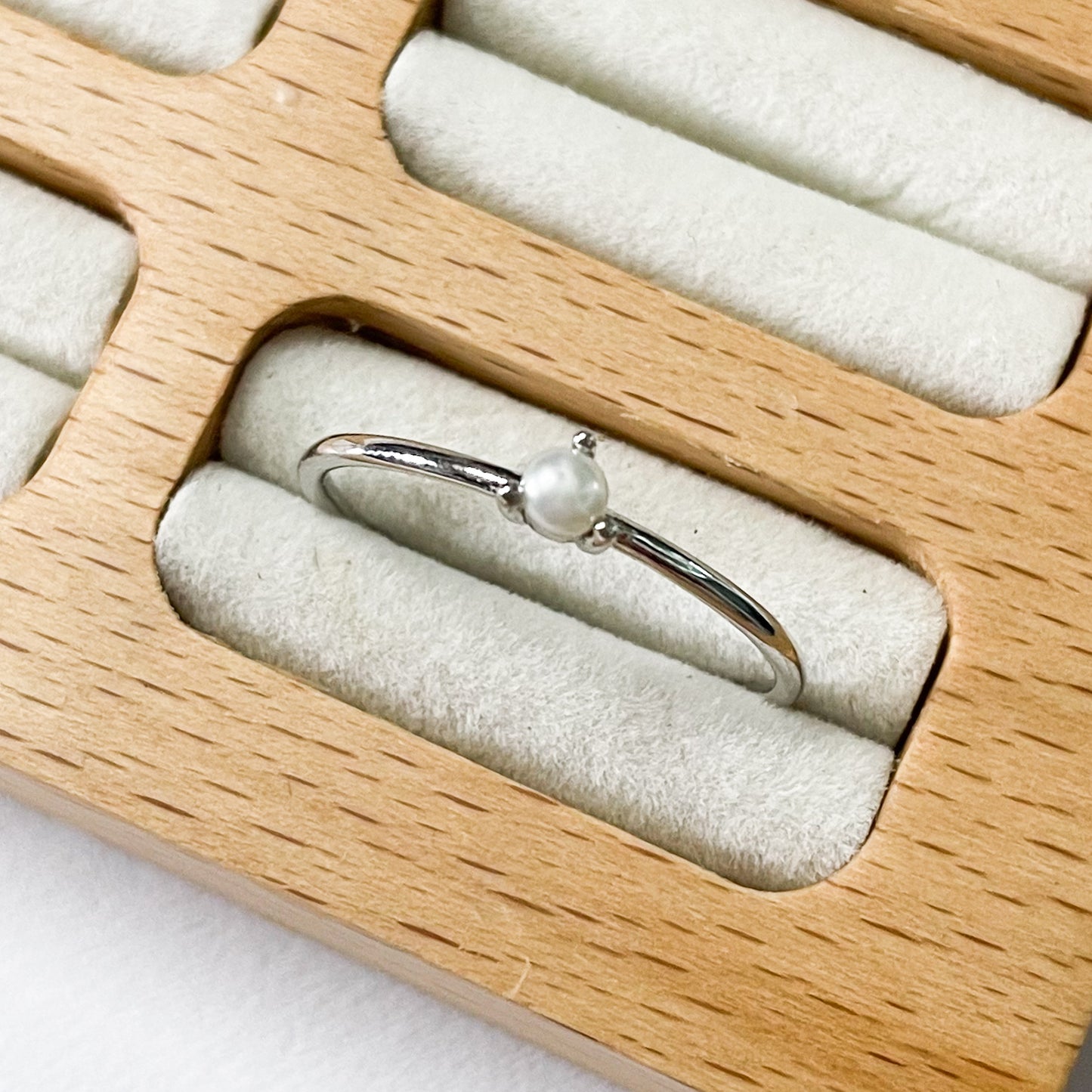 Dainty Simple Pearl Sized Ring - SSS or Vermeil