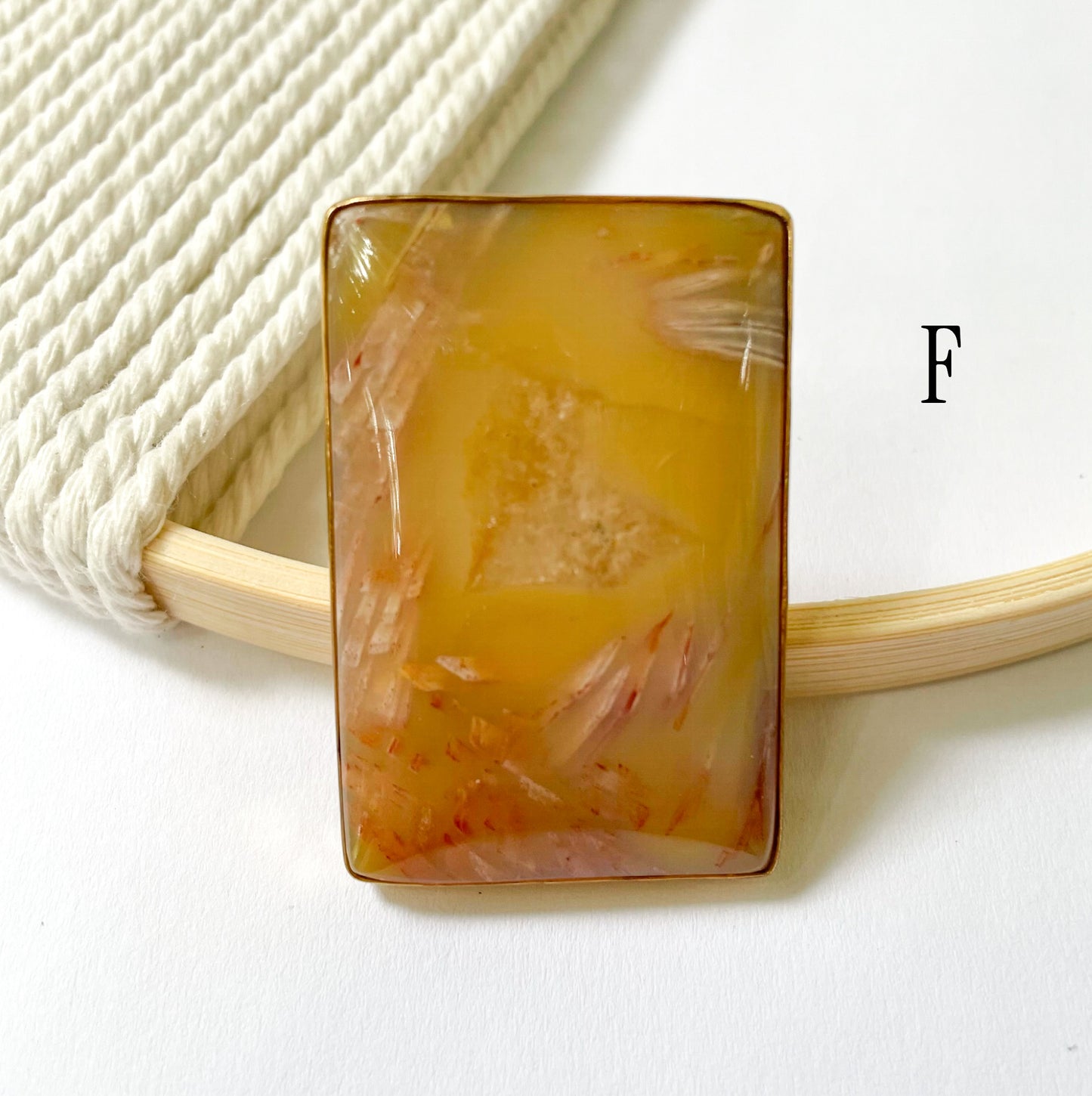 Sagenite Plume Agate Ring - Alchemia Gold