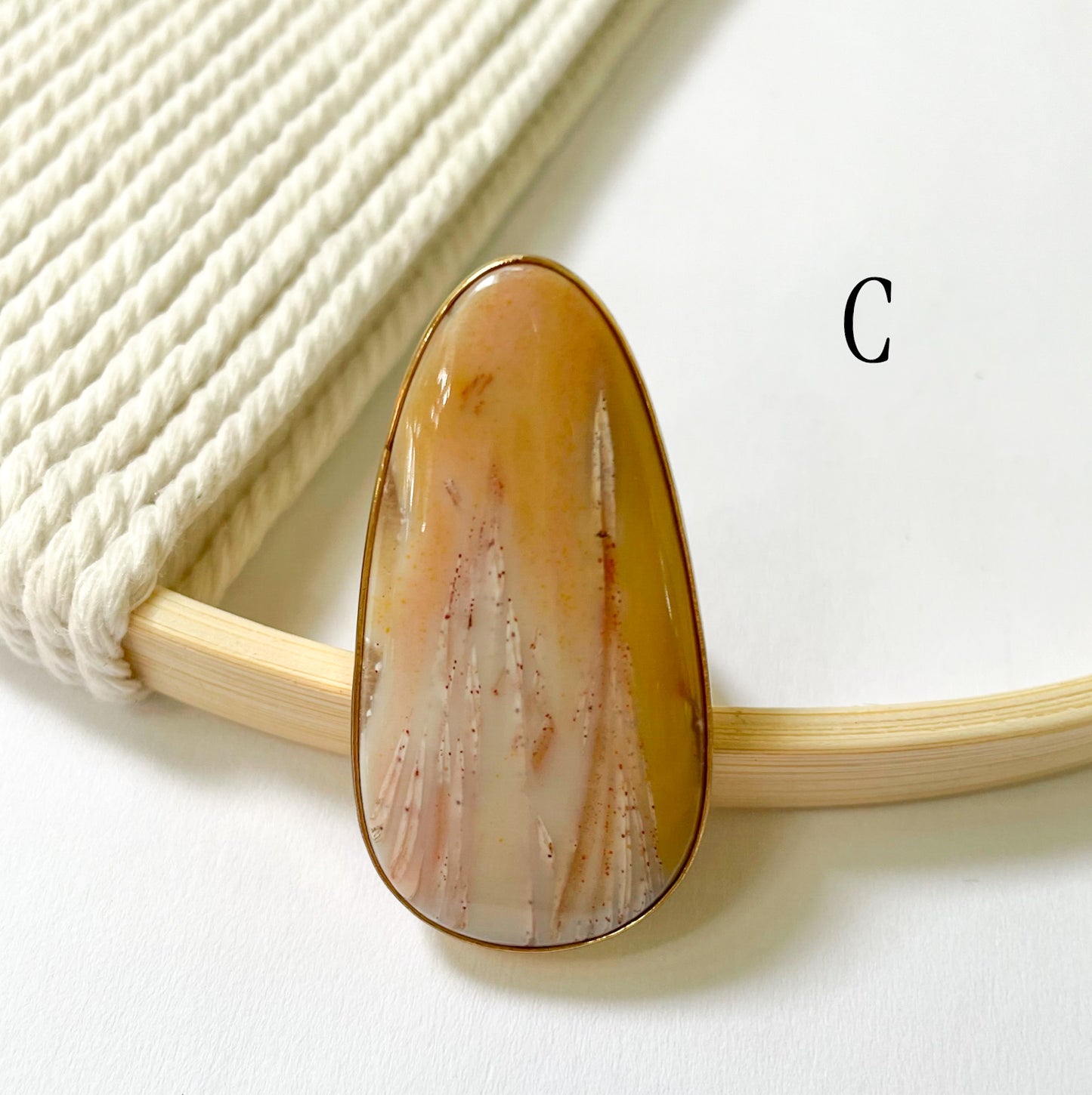 Sagenite Plume Agate Ring - Alchemia Gold