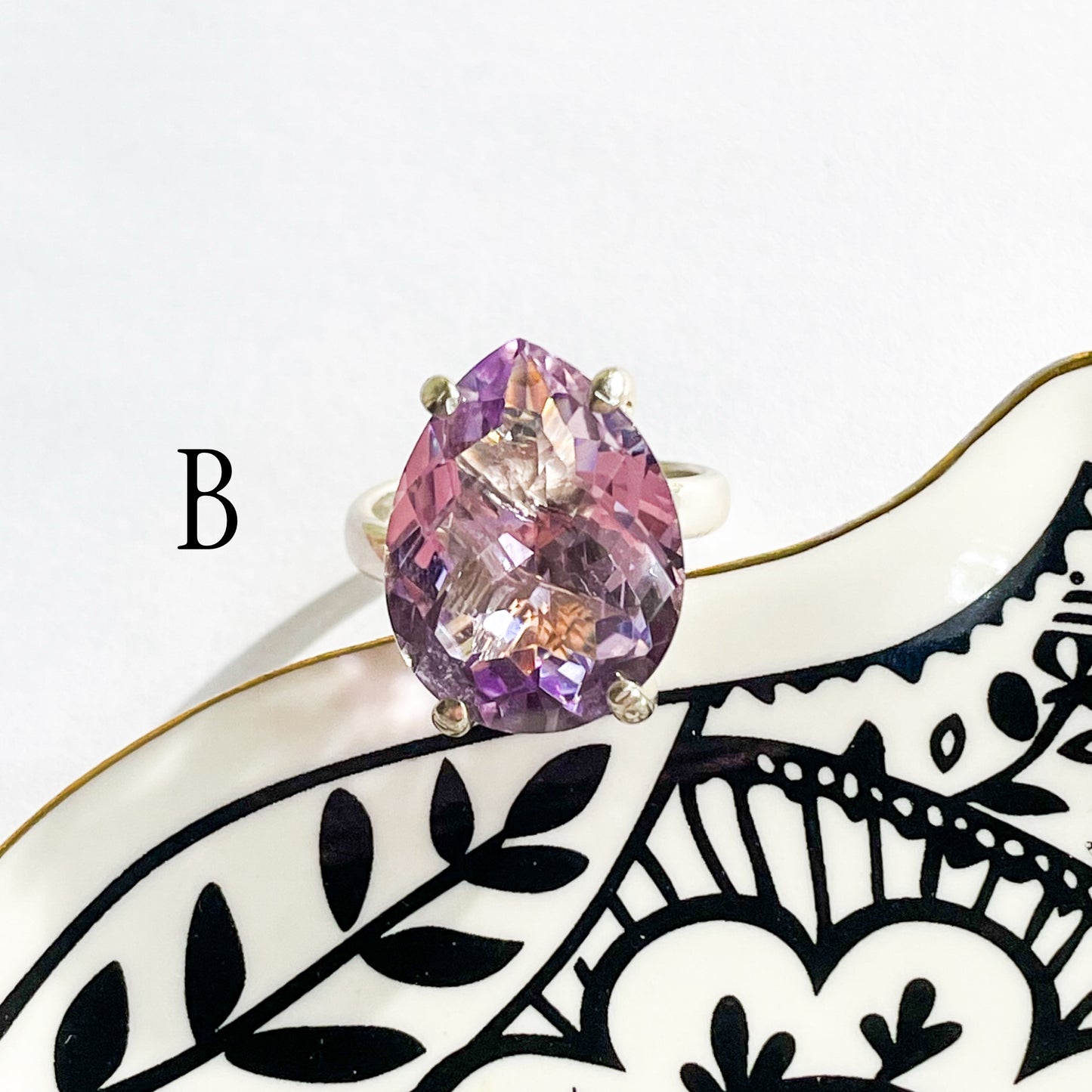Rose DE France Prong Ring - Solid Sterling Silver