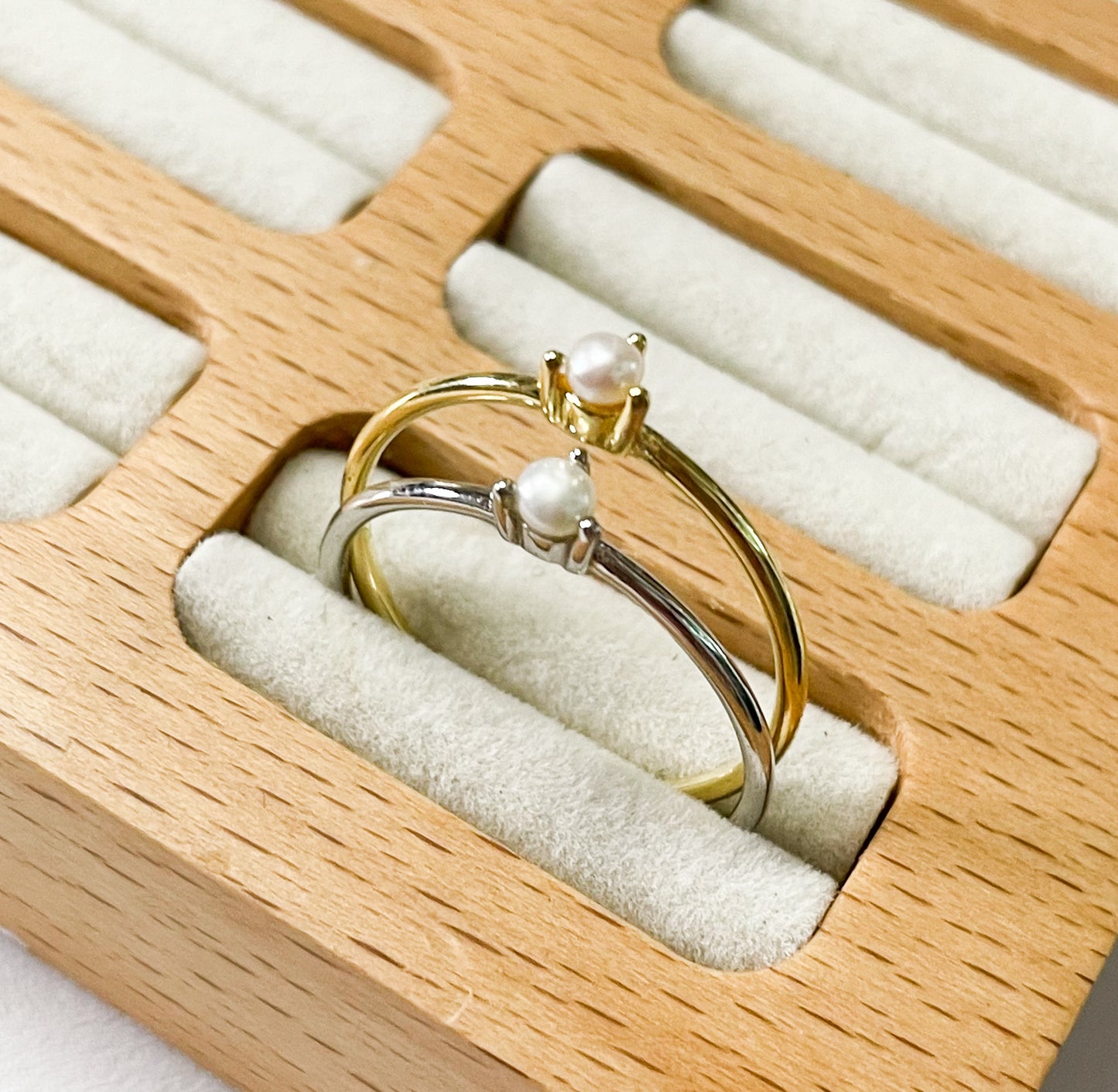 Dainty Simple Pearl Sized Ring - SSS or Vermeil