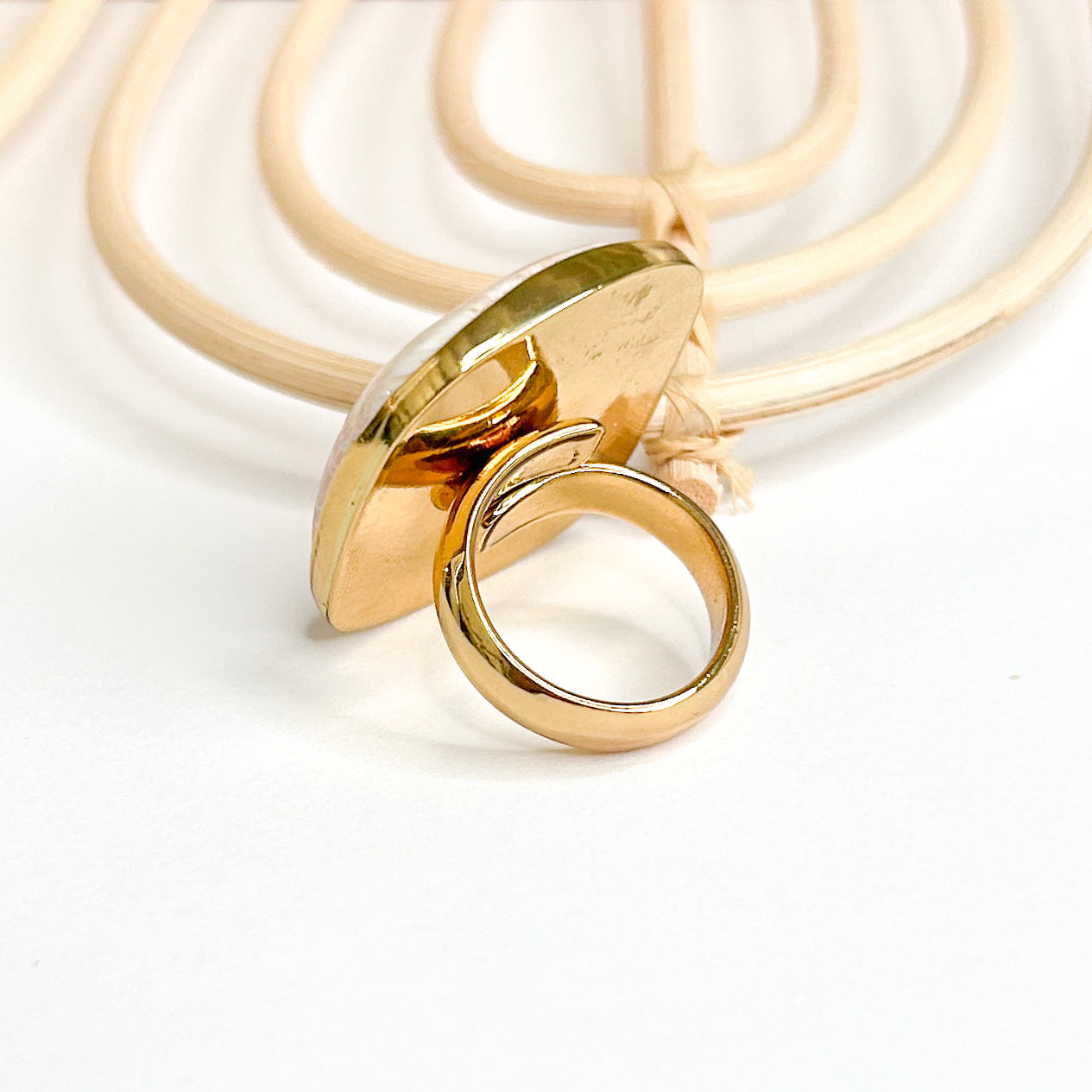 Feather Opal Adjustable Ring - Alchemia