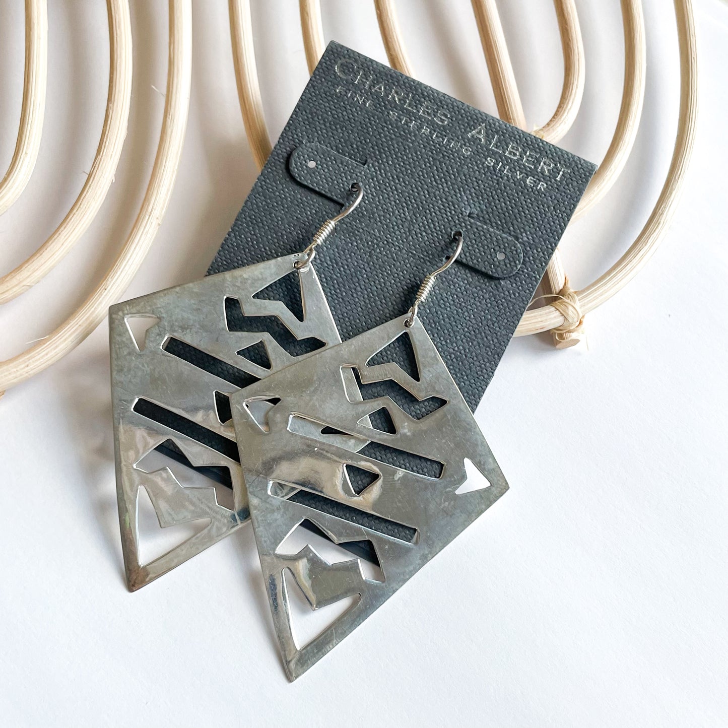 Aztec Dangles -  Solid Sterling Silver