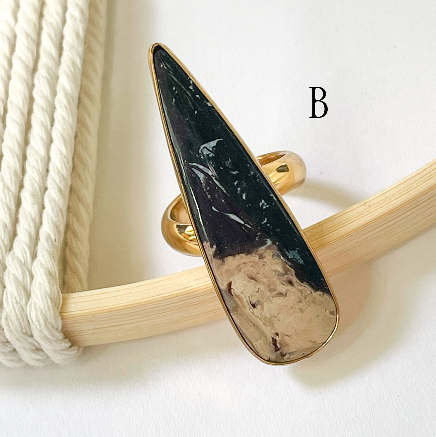 Palm Wood Jasper Ring - Alchemia Gold