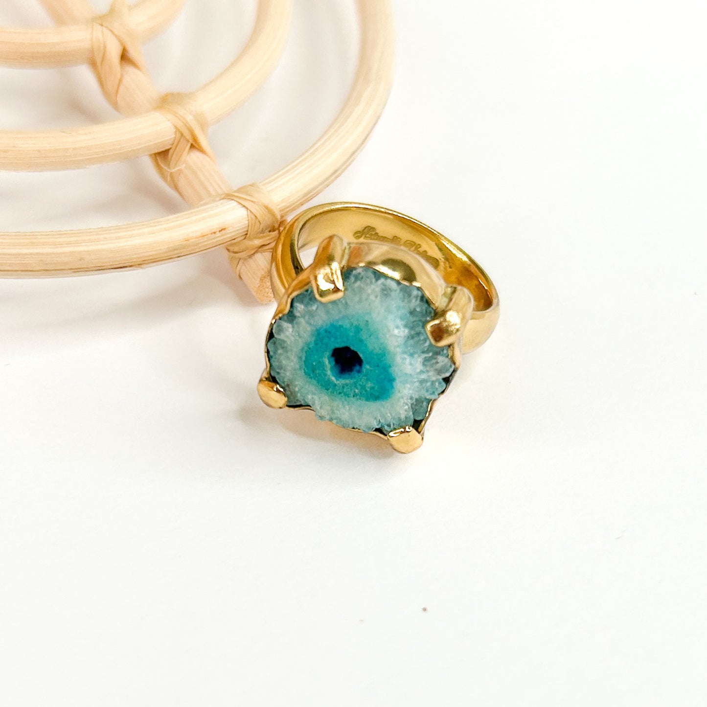 Blue Geode Adjustable Ring - Alchemia