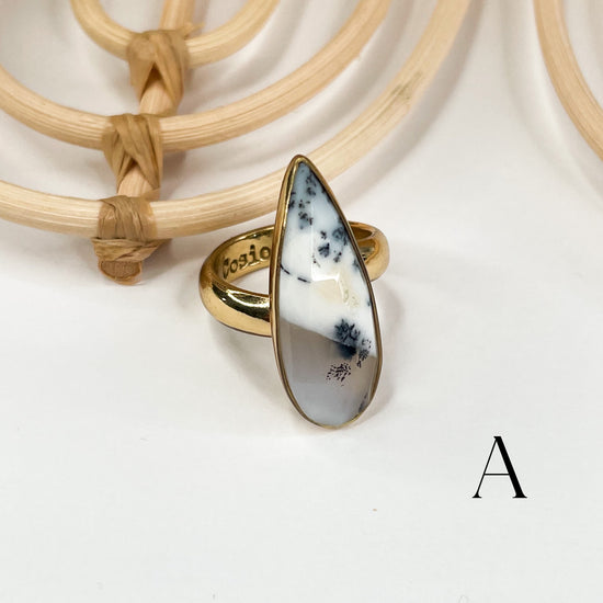 Slender Dendrite Opal Ring - Alchemia