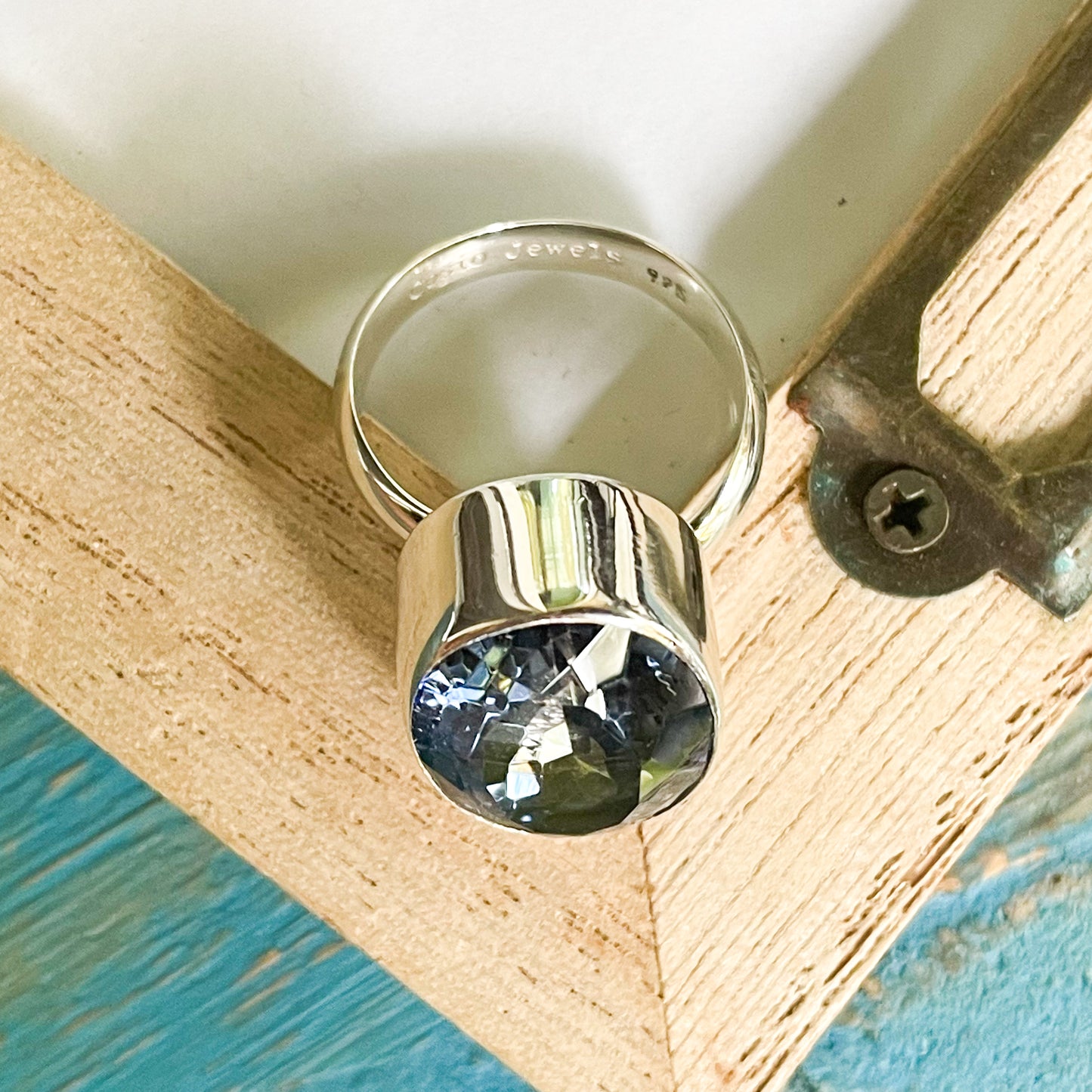 Blue Quartz Gemstone Ring & Pendant - Solid Sterling Silver