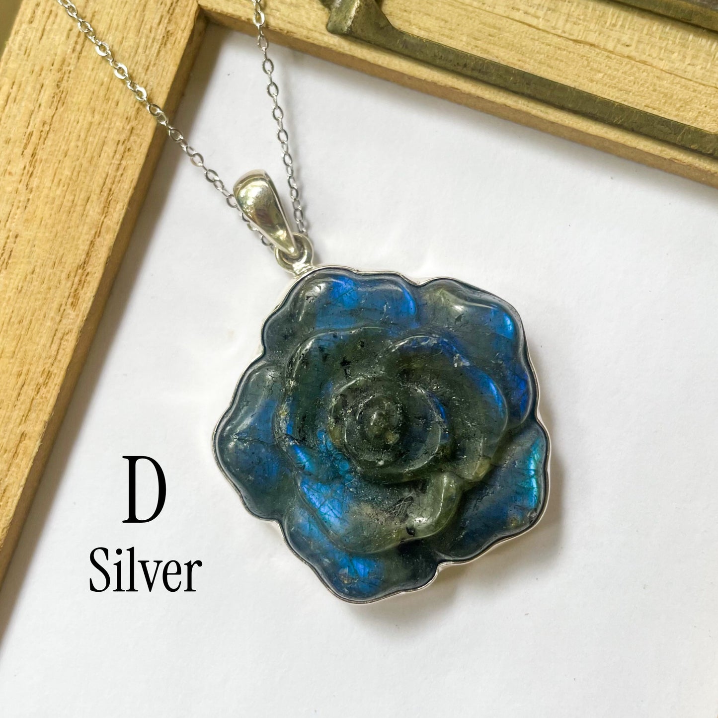 Labradorite Flower Pendant & Ring - Silver or Alchemia