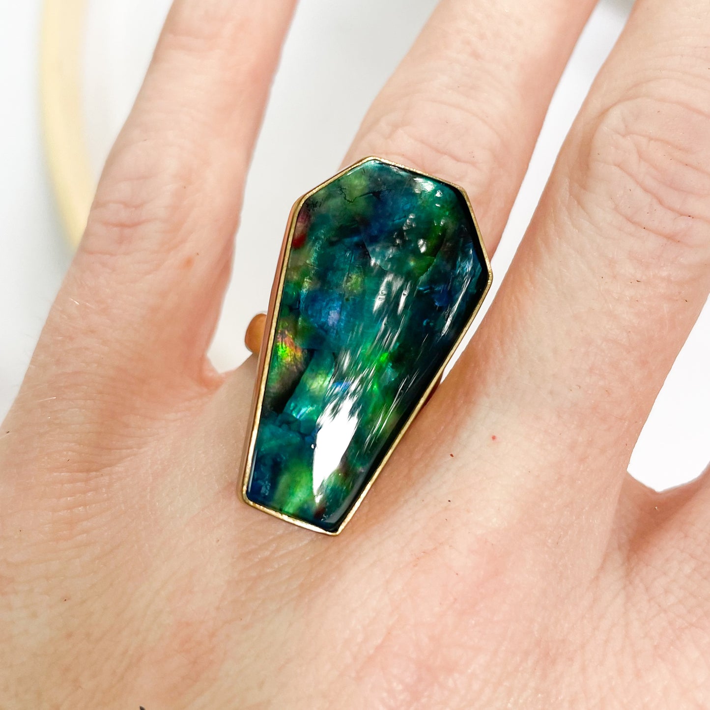 Opal Doublet Coffin Rings - Alchemia