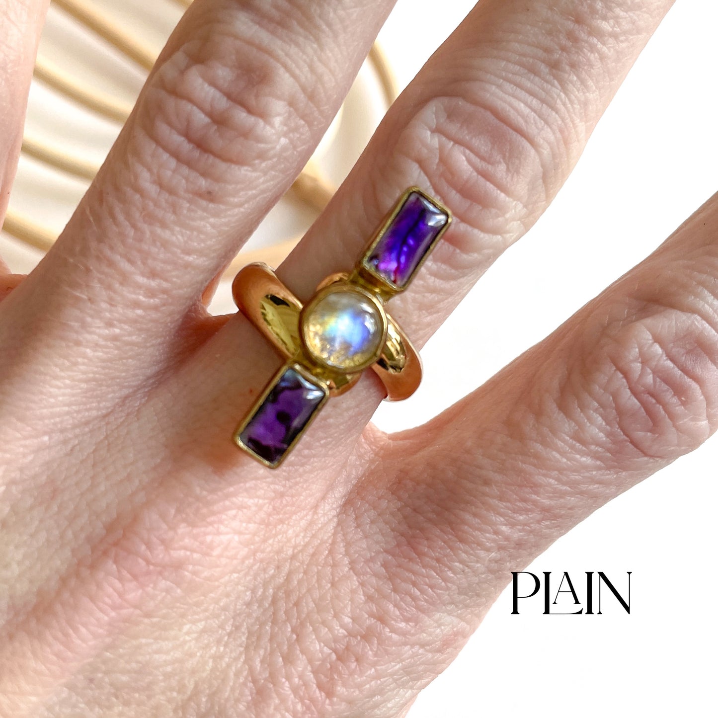 Purple Abalone & Moonstone Dainty Crawler - Alchemia