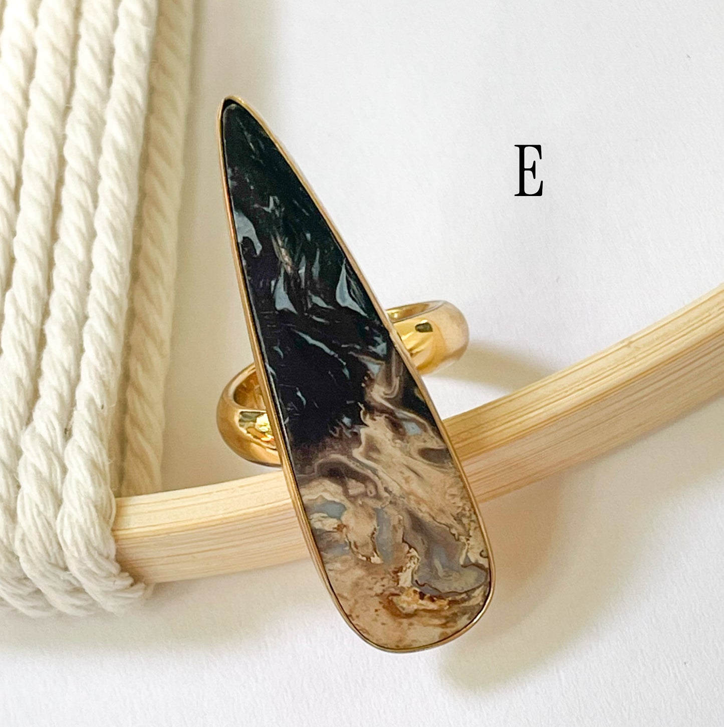 Palm Wood Jasper Ring - Alchemia Gold