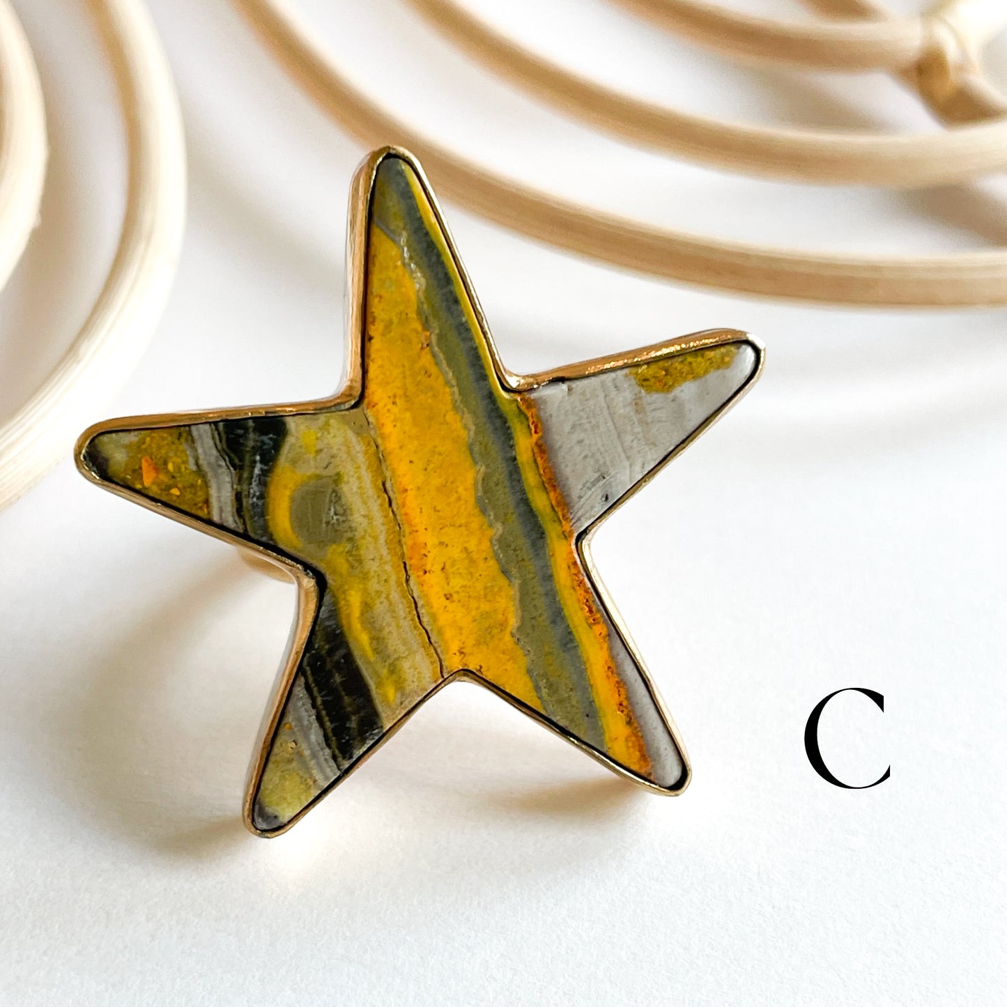 Bumblebee Jasper Star Ring - Alchemia