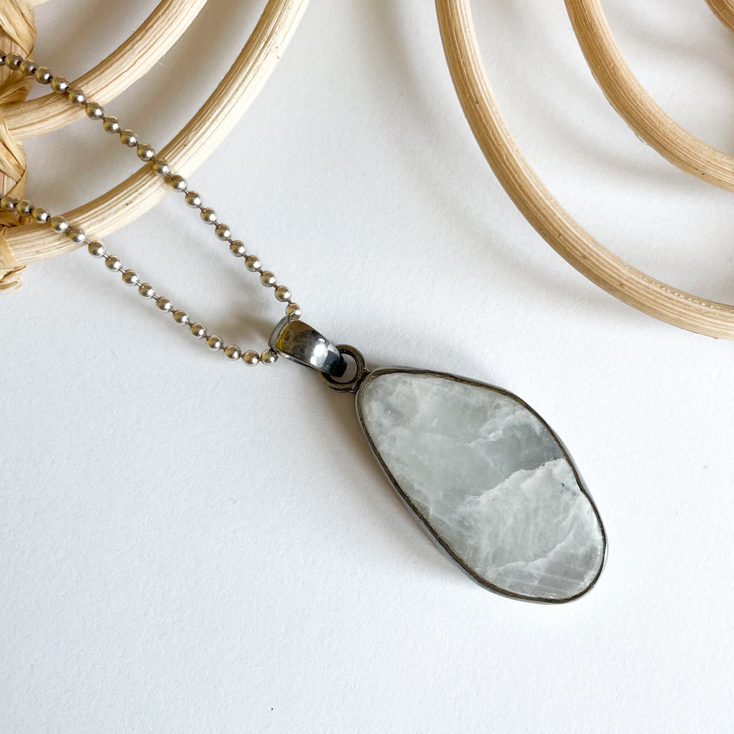 Norwegian Moonstone Pendant - Solid Sterling Silver