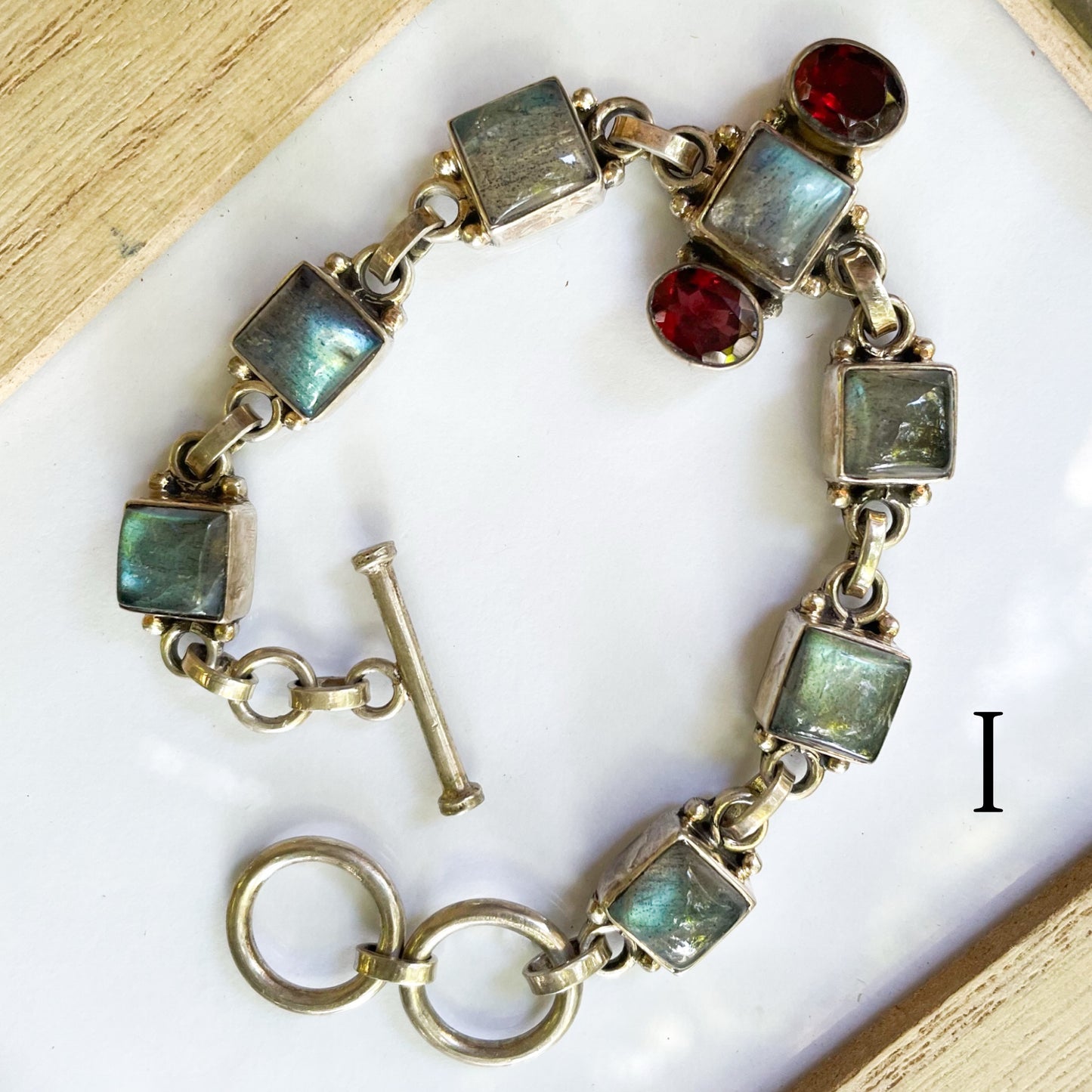 Solid Sterling Silver Stone Bracelet Blowout!