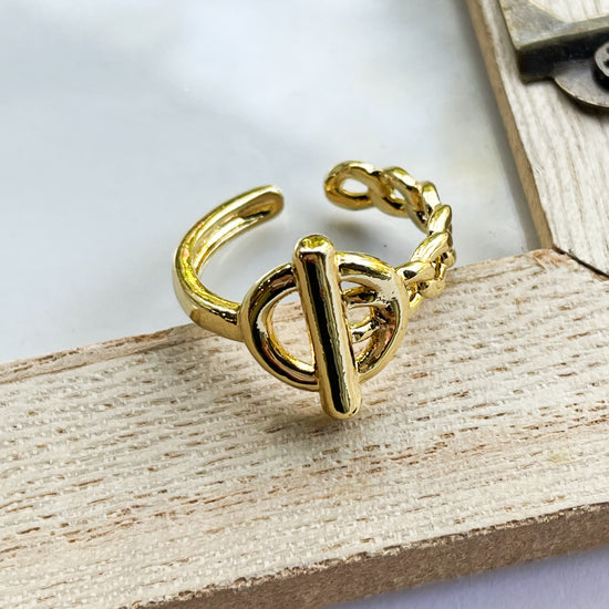 Chain Toggle Ring - 18K Gold Filled