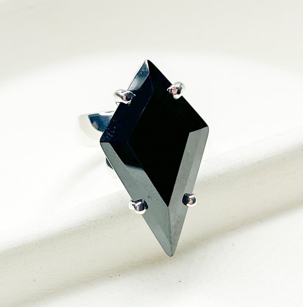 Colorful CZ Kite Prong Rings - Both Metals