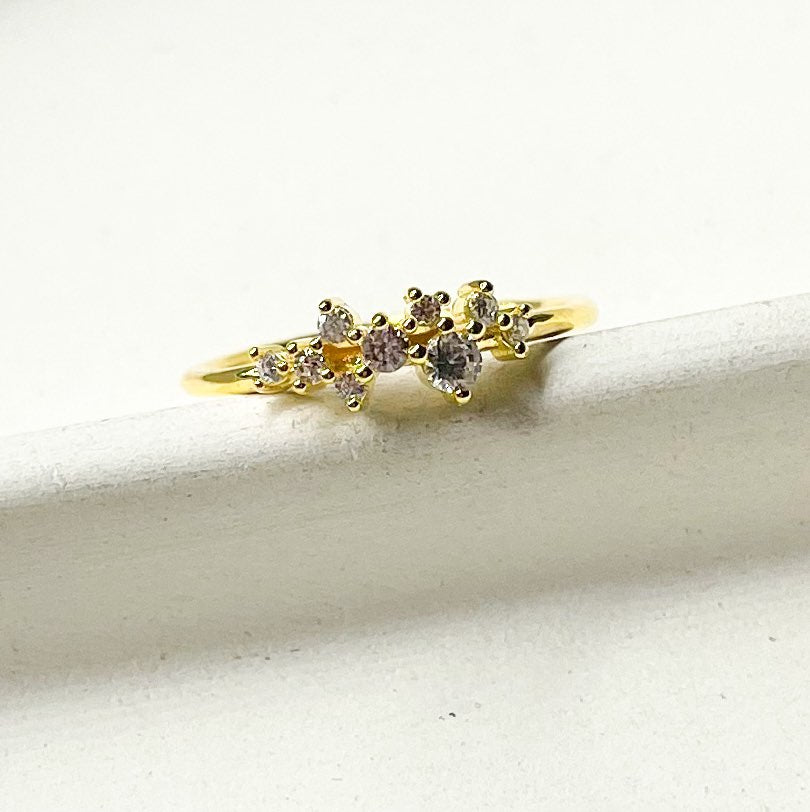 CZ Sprinkles Sized Ring - SSS or Vermeil