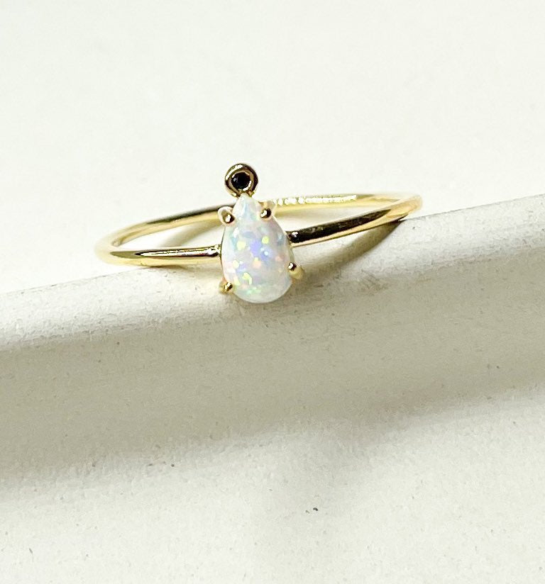 Single Tear Opal Sized Ring - SSS or Vermeil