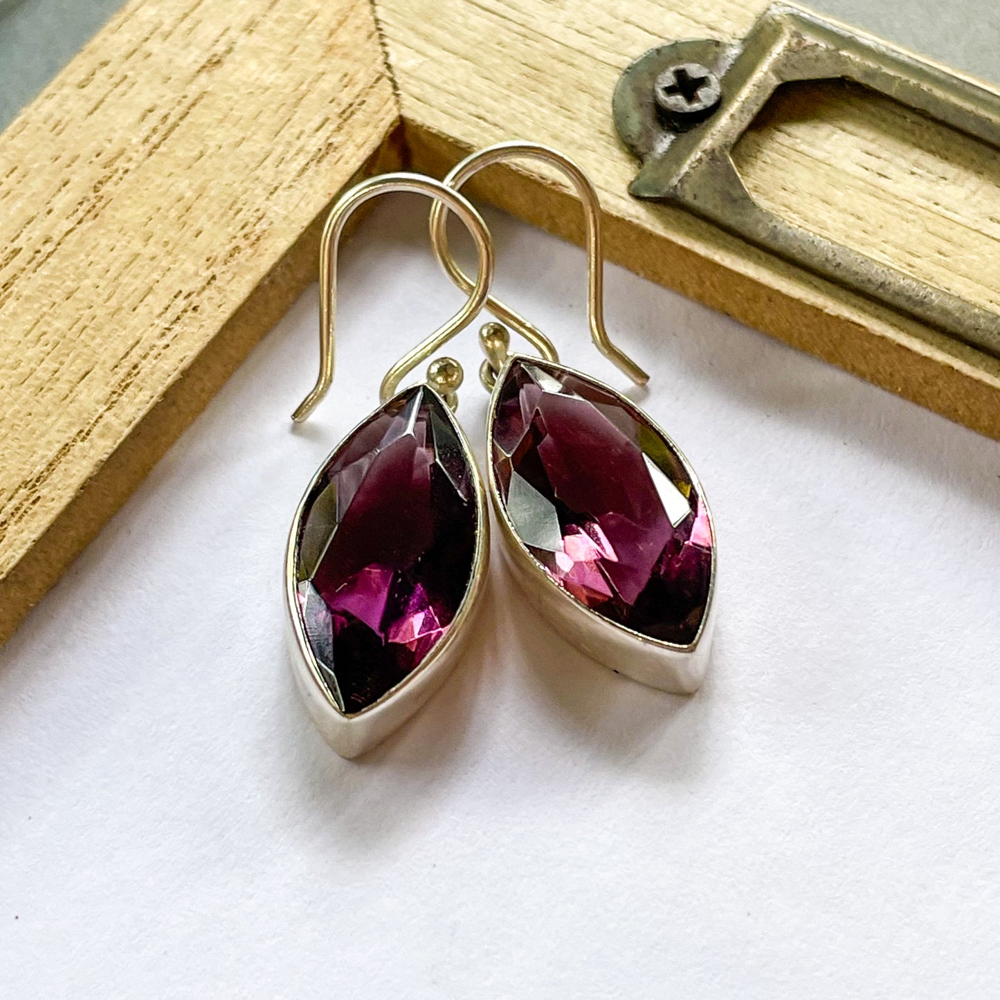 Mauve CZ Earrings - Both Metals