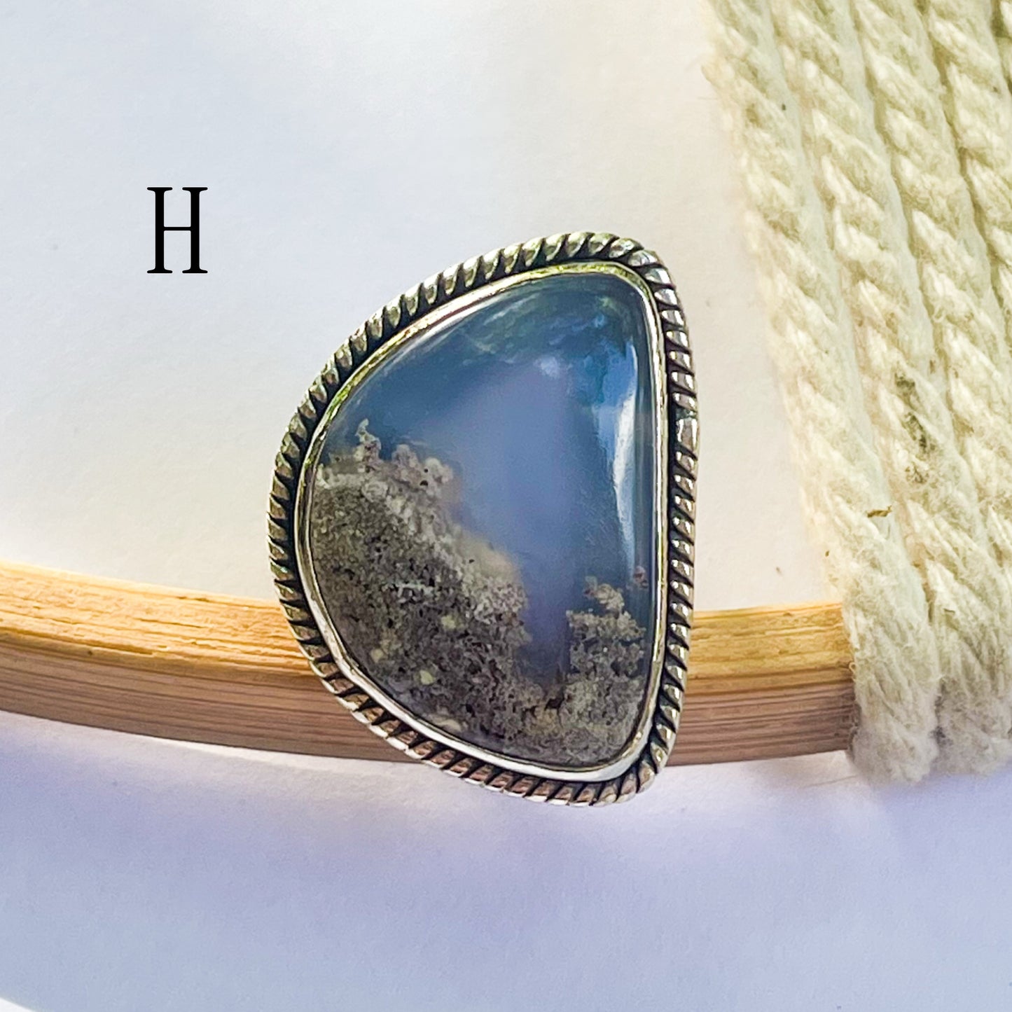 Aura Opal & Moss Agate Ring & Pendant - Solid Sterling Silver
