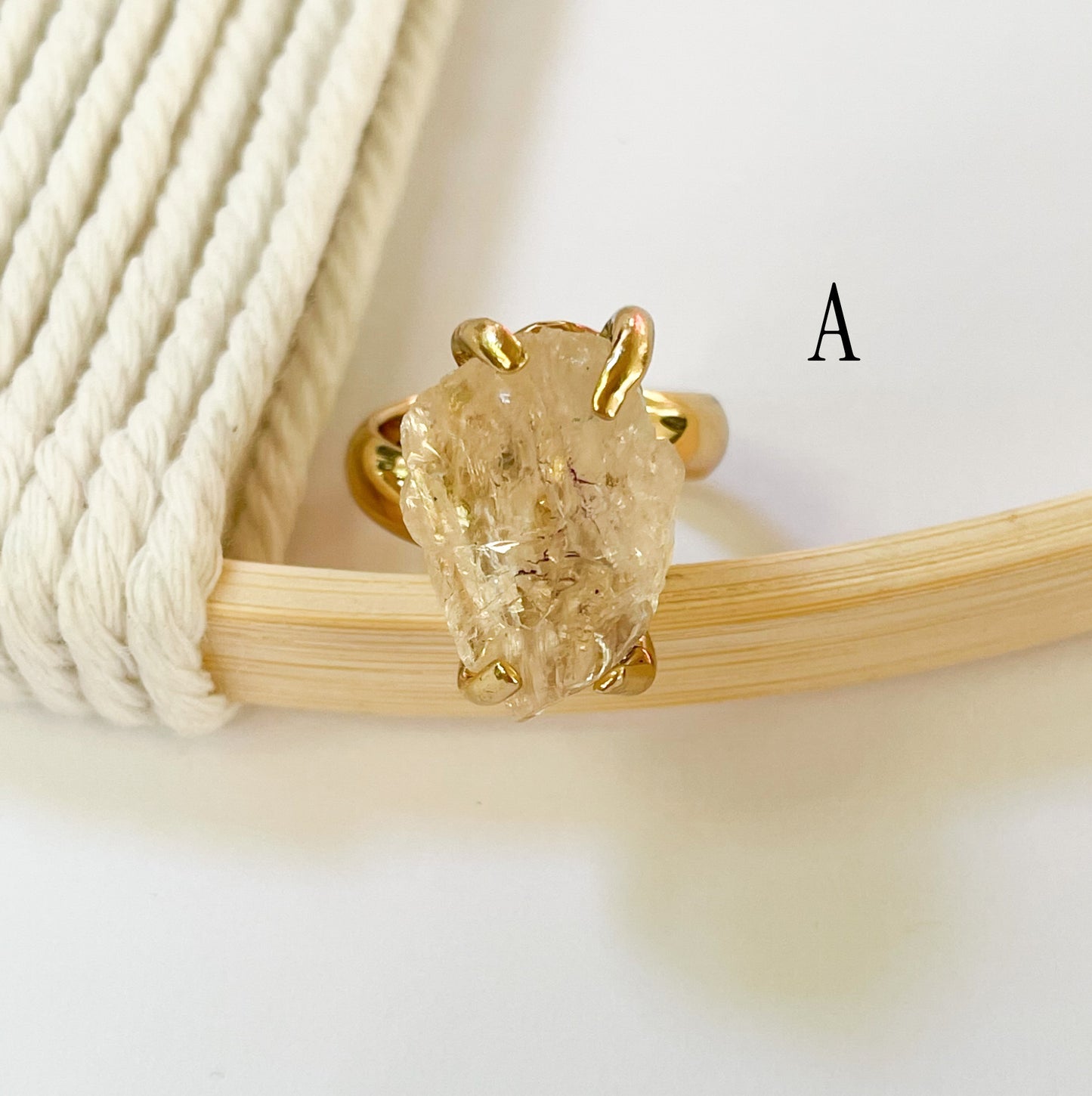 Raw Quartz Prong Ring - Alchemia Gold