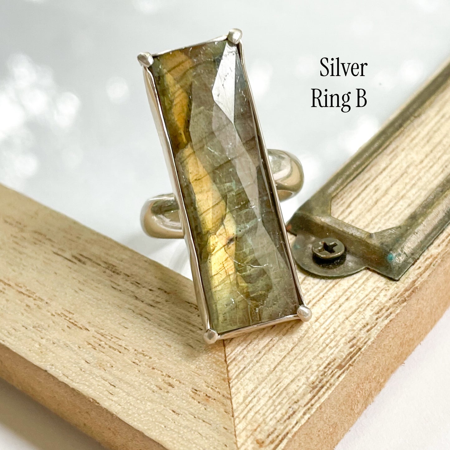 Labradorite Slim Bezel Prong Collection - Both Metals
