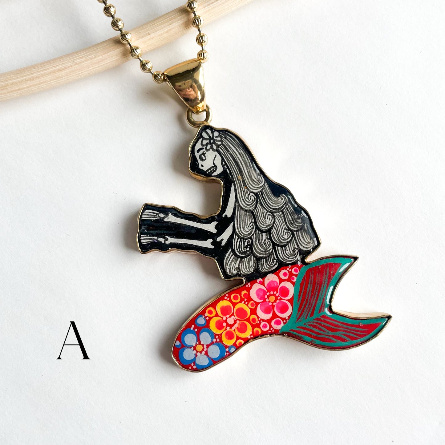Hand Painted Mermaid Pendant - Alchemia