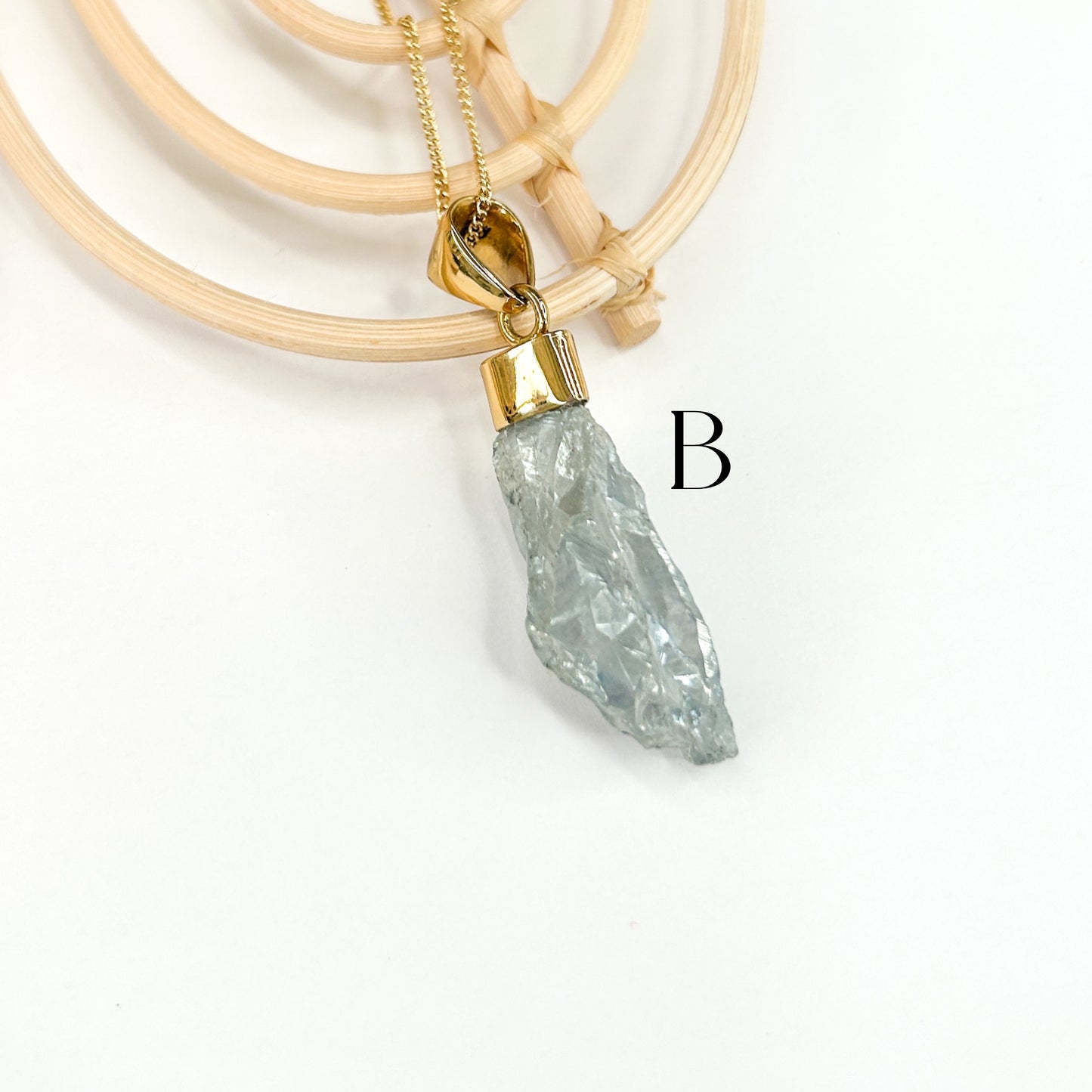 Grey Aura Quartz Pendant - Alchemia