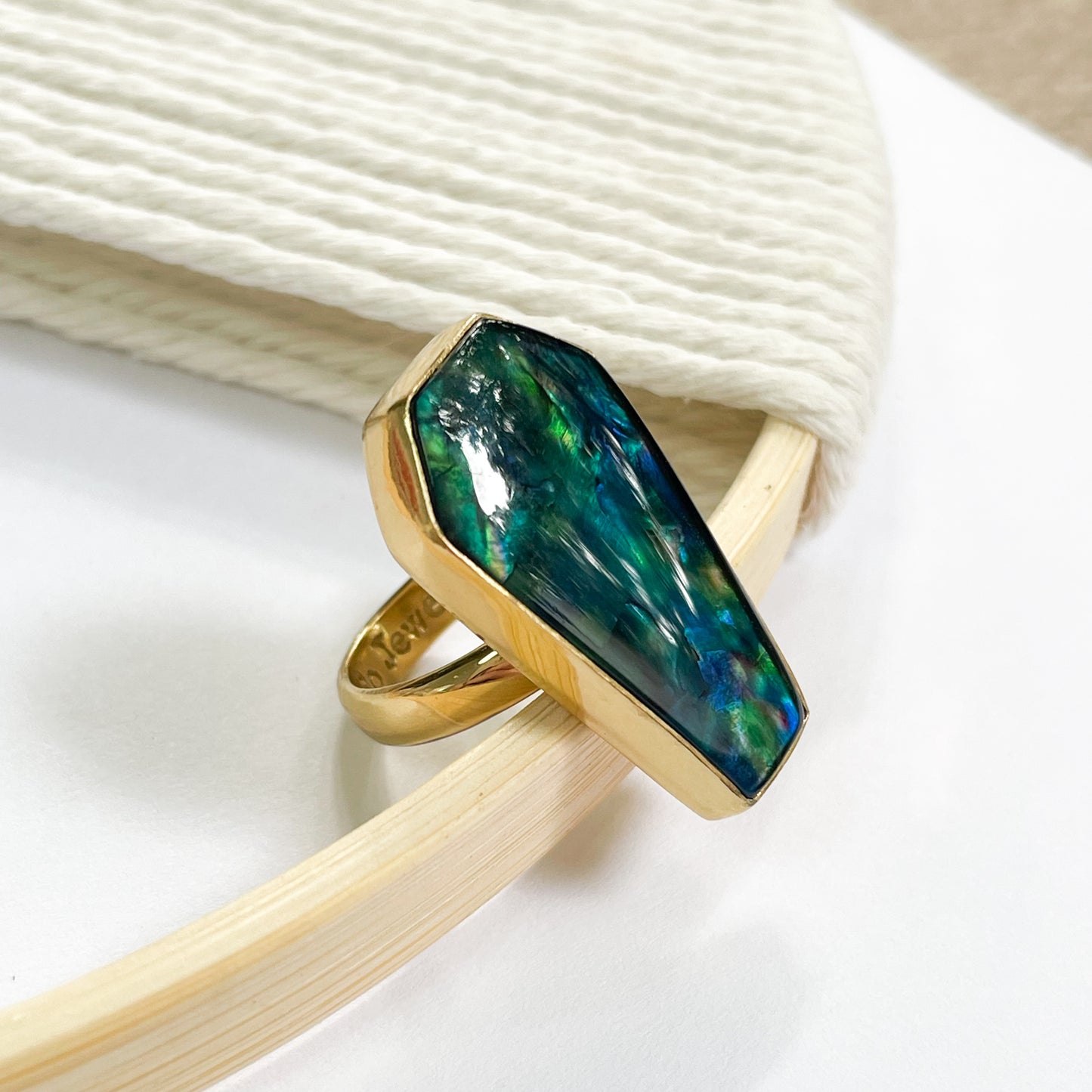 Opal Doublet Coffin Rings - Alchemia
