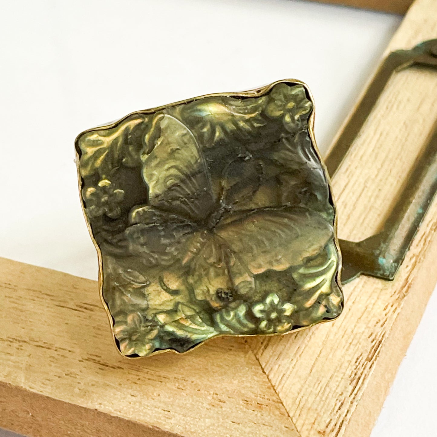 Dragonfly Labradorite Square Ring - Alchemia Gold