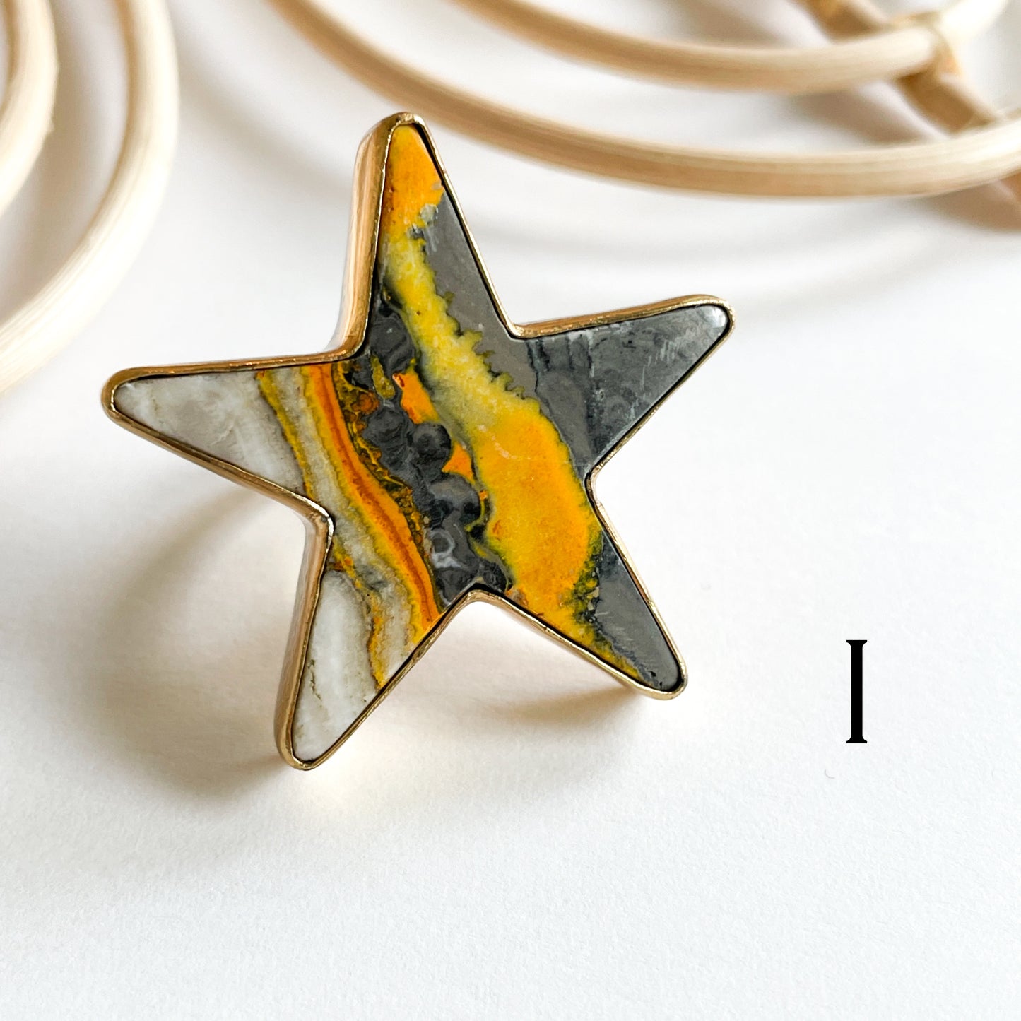 Bumblebee Jasper Star Ring - Alchemia