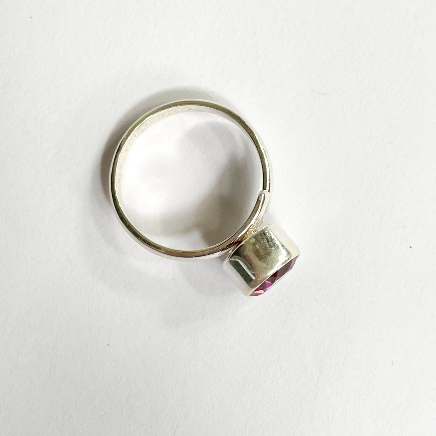 Orange Mystic Quartz Prong Ring - Solid Sterling Silver