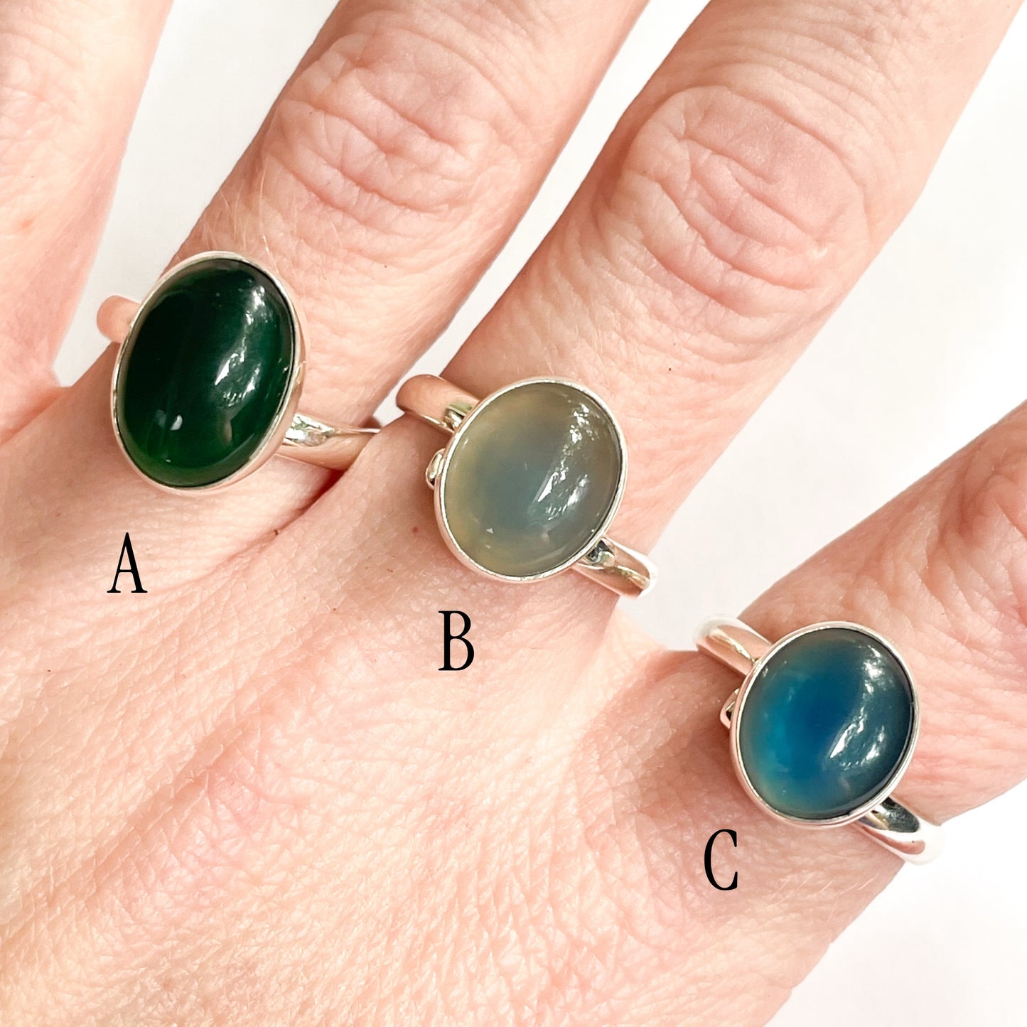 Dainty Unique Stoned Ring - Solid Sterling Silver